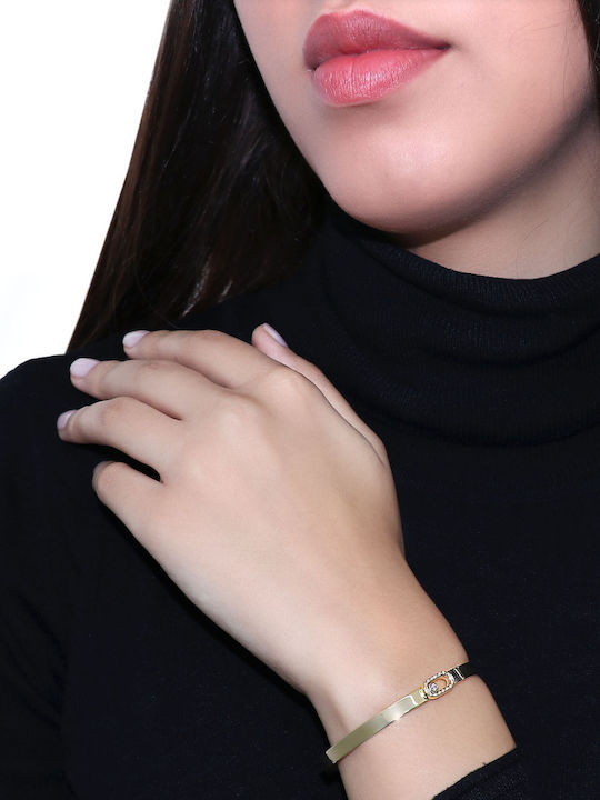 Armband Handschellen mit Design mit Steinen aus Gold mit Diamanten