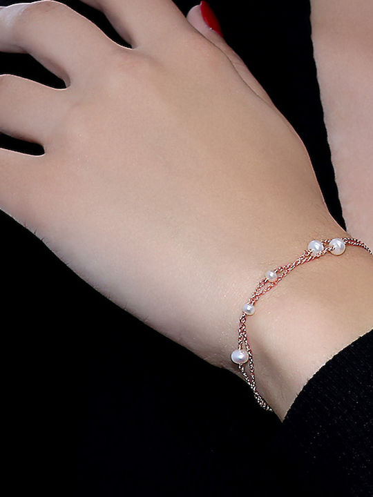 Bracelet Chain made of Gold with Pearls