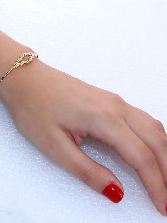 Armband Handschellen mit Design mit Steinen aus Gold mit Diamanten