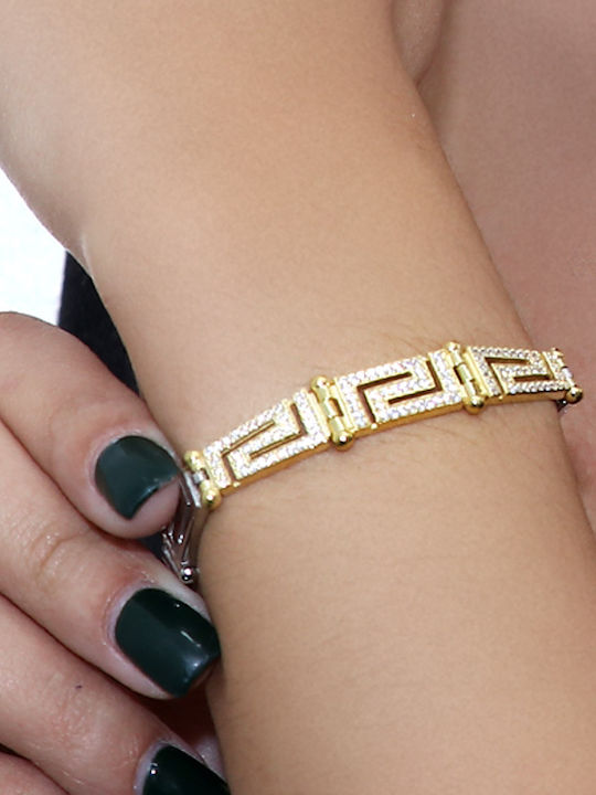 Bracelet made of Silver Gold Plated with Zircon