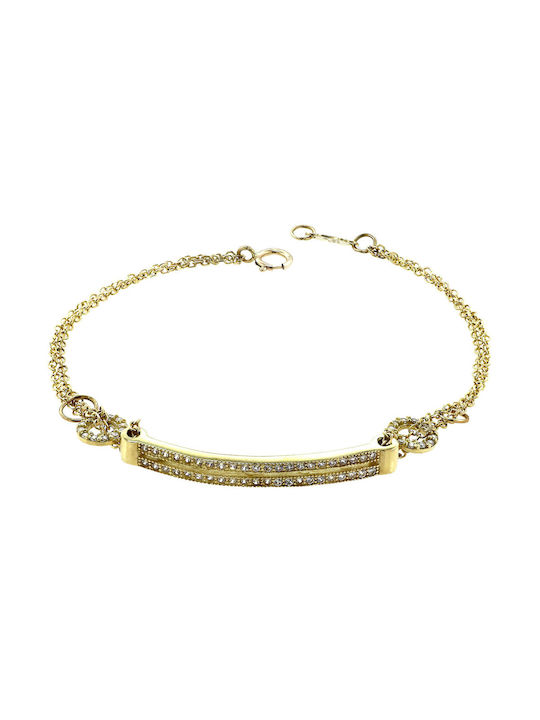 Bracelet Chain made of Gold 14K with Zircon