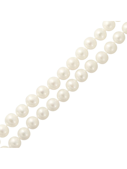 Armband-Set mit Design mit Steinen aus Weißgold 14K mit Perlen