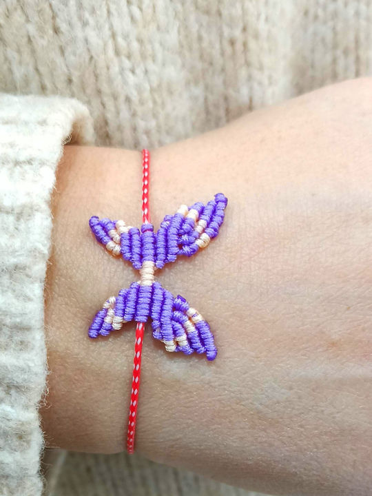 Athinodorou Handmade Γυναικείο Βραχιόλι Μαρτάκι Μακραμέ από Κορδόνι