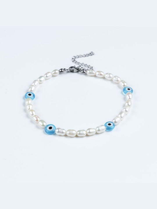 Bracelet Anklet Cuoro made of Steel with Pearls