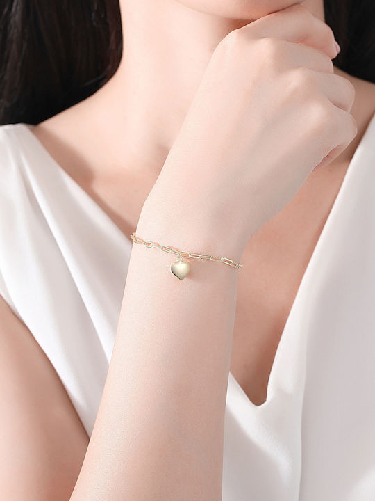 Bracelet with design Heart made of Silver Gold Plated