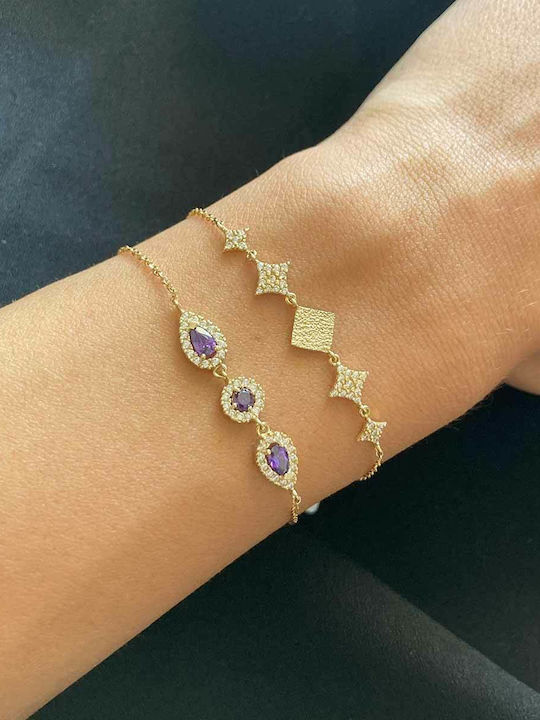 Bracelet Chain made of Gold 14K with Zircon