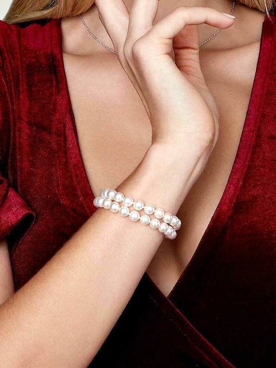 Bracelet Set made of White Gold 14K with Pearls