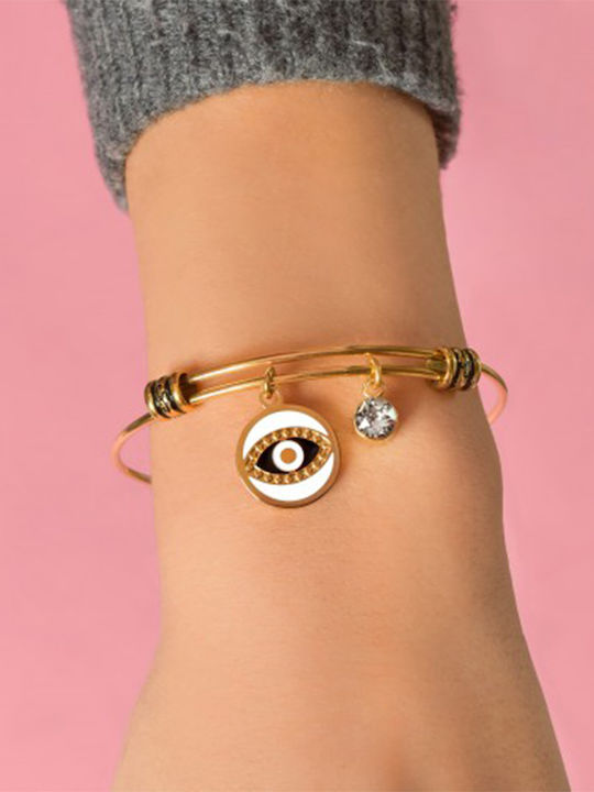 Natalie Gersa Bracelet Handcuffs with design Eye made of Steel Gold Plated