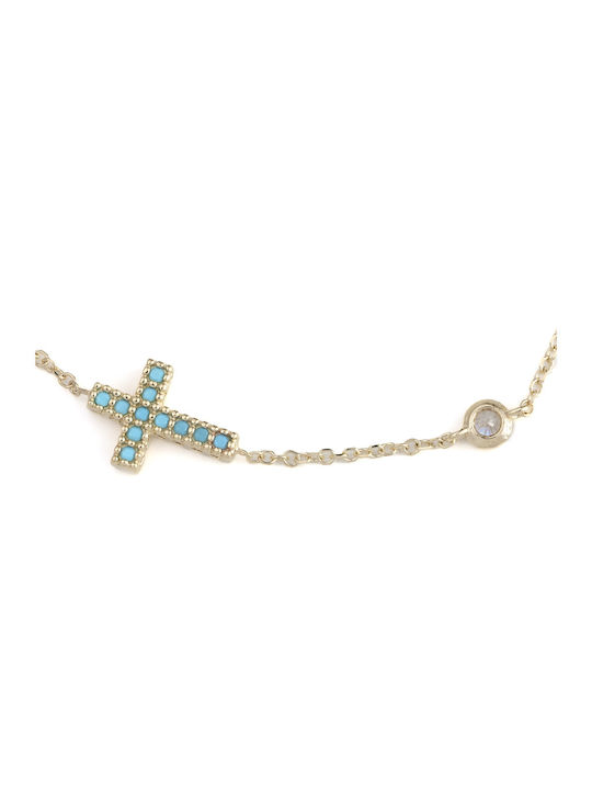 George Art Jewels Damen Armband mit Design Kreuz aus Gold 9K