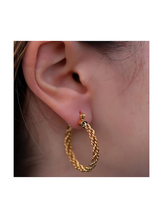 Earrings Hoops made of Steel Gold Plated