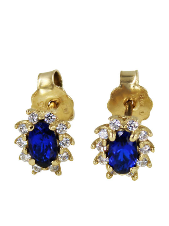 Roloi Kaliamanis Ohrringe aus Gold 14K mit Steinen Roloi Kaliamanis Ohrringe aus Gold 14K mit Steinen