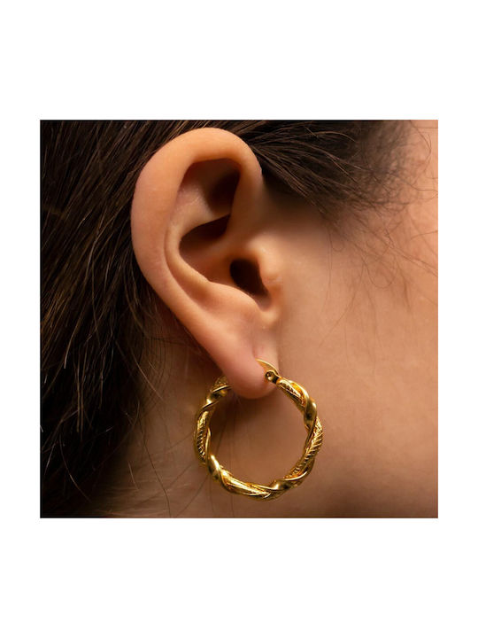 Earrings Hoops made of Steel Gold Plated