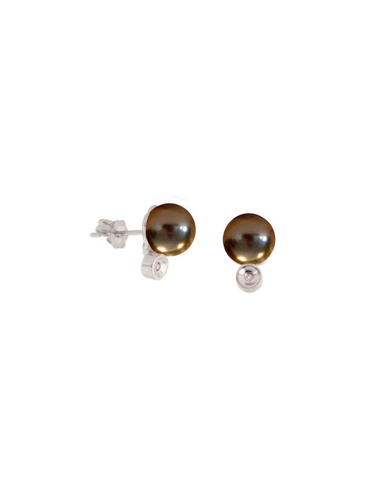 Earrings made of Silver with Diamond & Pearls