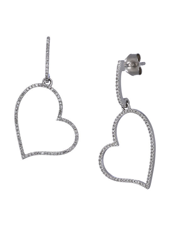 Earrings Dangling made of Platinum with Diamond