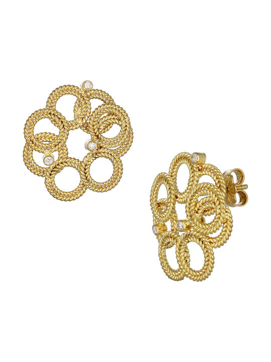 Earrings Dangling made of Gold 18K with Diamond