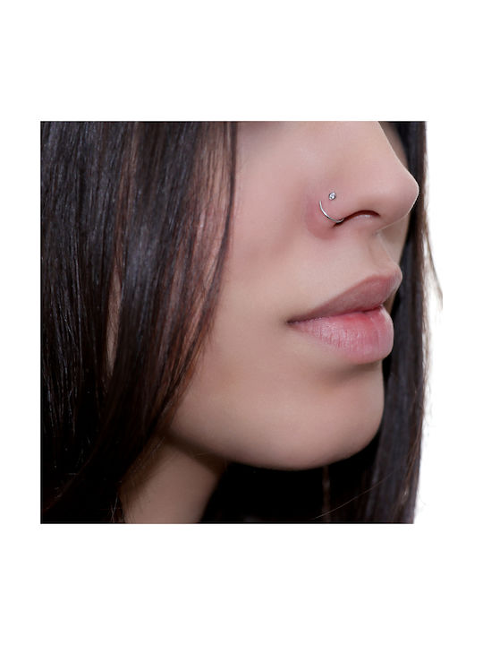 Nasenpiercing Creole aus Platin mit Diamant