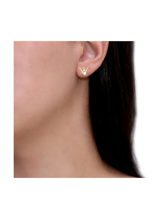 Earrings made of Gold 14K with Pearls