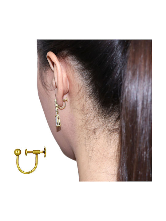 Earrings Pendants with Clip made of Gold 14K