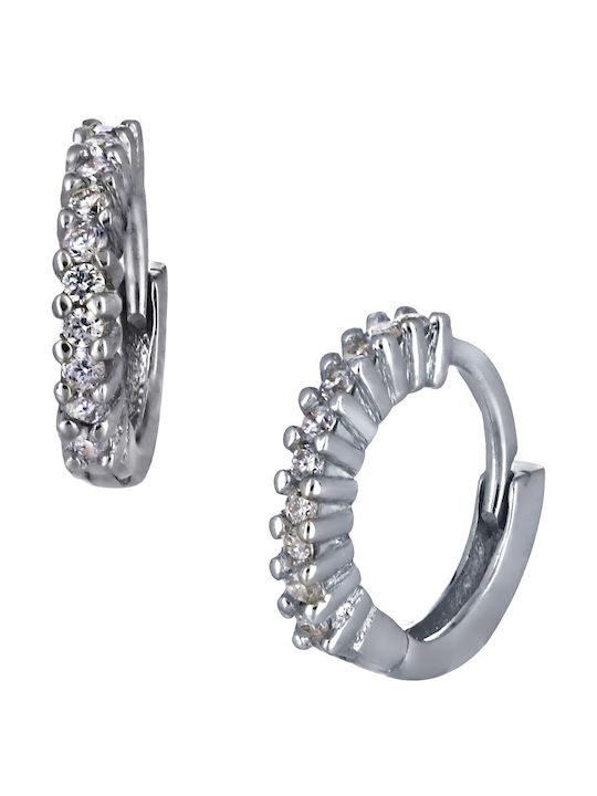 Earrings Hoops made of Platinum with Diamond