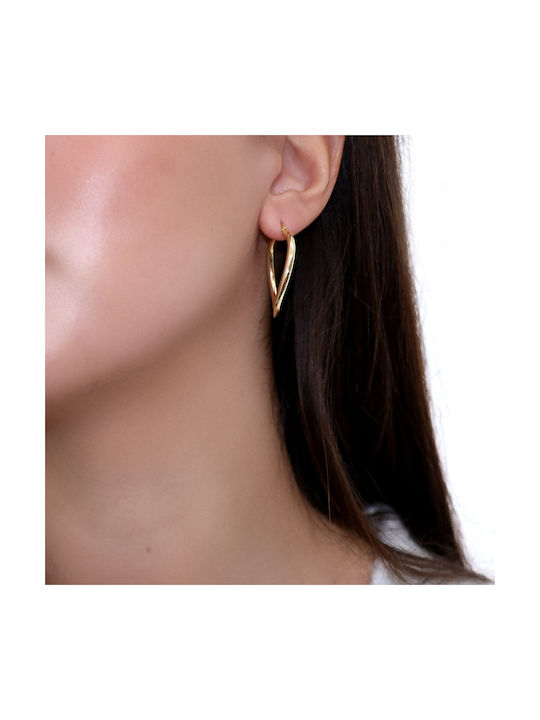 Earrings Hoops made of Gold 14K with Stones