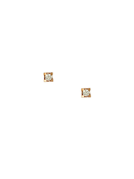 Earrings made of Pink Gold with Diamond