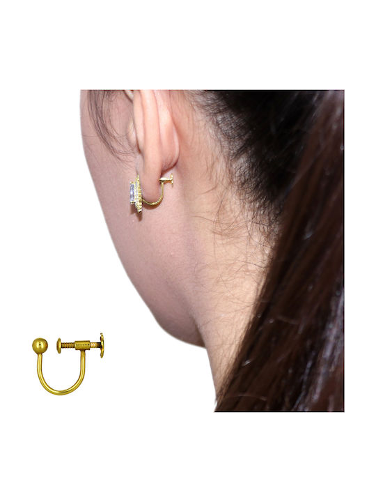 Earrings with Clip made of Silver Gold Plated