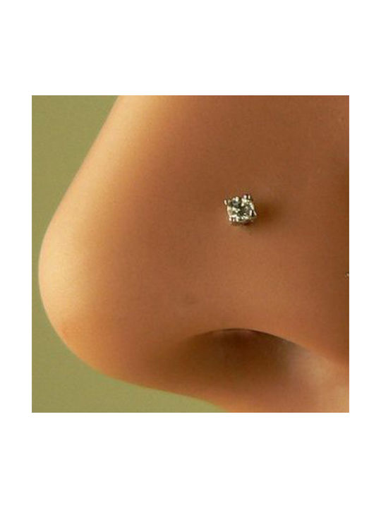 Nose Earring Stud made of Gold 14K with Stones