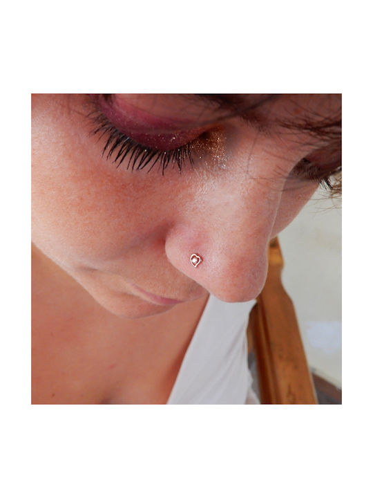 Nose Earring Stud made of Gold 14K with Stones