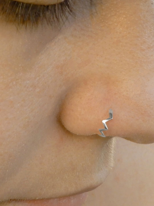 Nose Hoop Earring in 14K Platinum