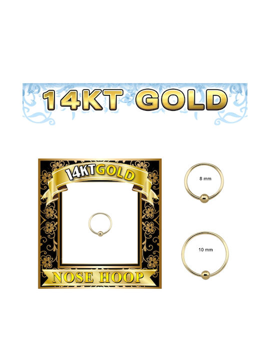 Nasenpiercing aus 14K Gold 8mm
