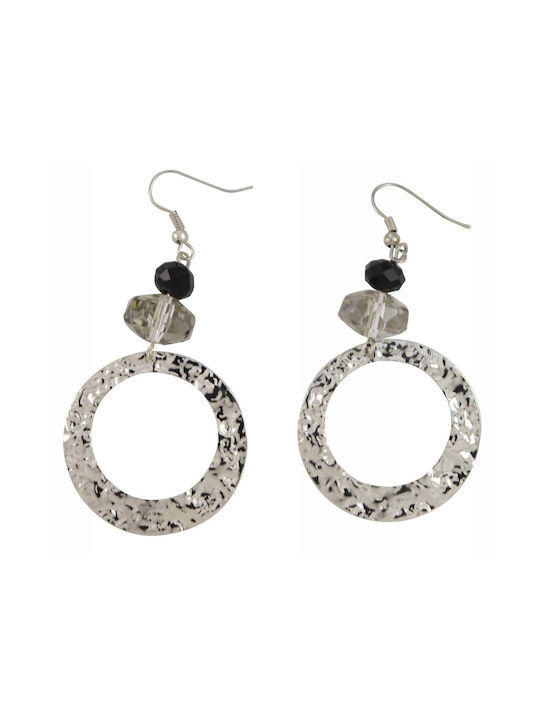 Earrings Hoops made of Silver with Stones