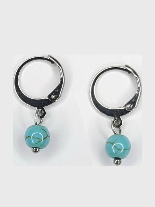 Kostibas Fashion Earrings Hoops made of Steel Gold Plated with Stones