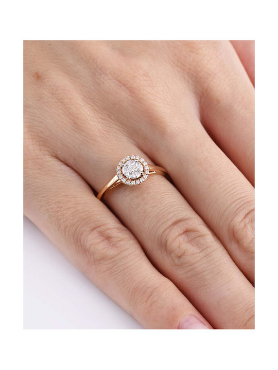 Women's Gold Plated Ring with Diamond