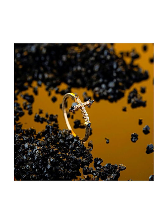 Women's Ring with Zircon from Gold 14K