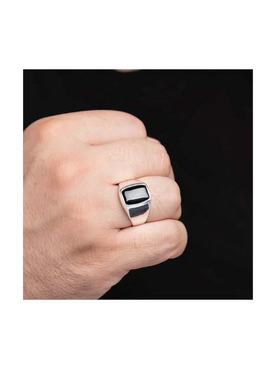 Men's Silver Ring with Stone