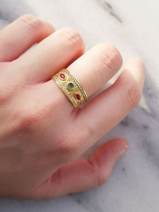 Damen Ring mit Zirkonia aus Gold 14K