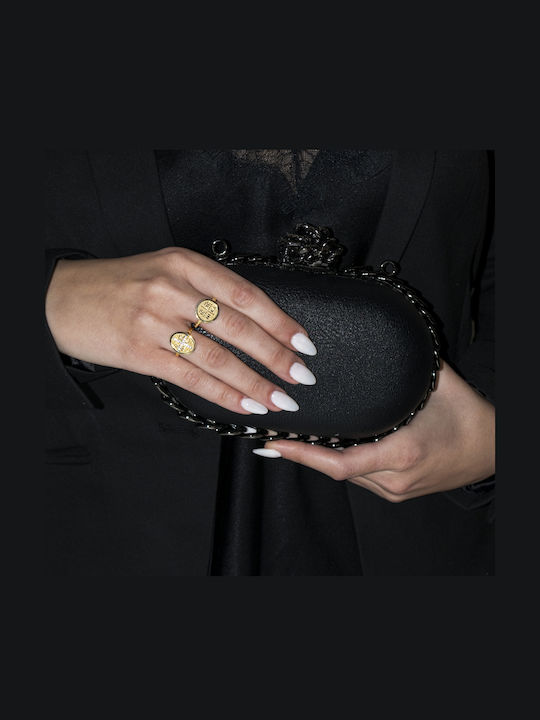 Damen Chevalier Ring mit Steinen aus Gold 14K