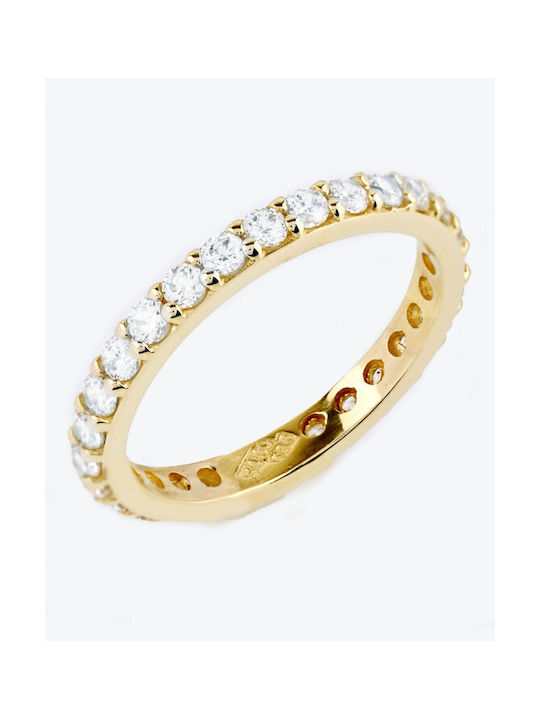 Women's Gold Eternity Ring Soledor with Zircon 14K