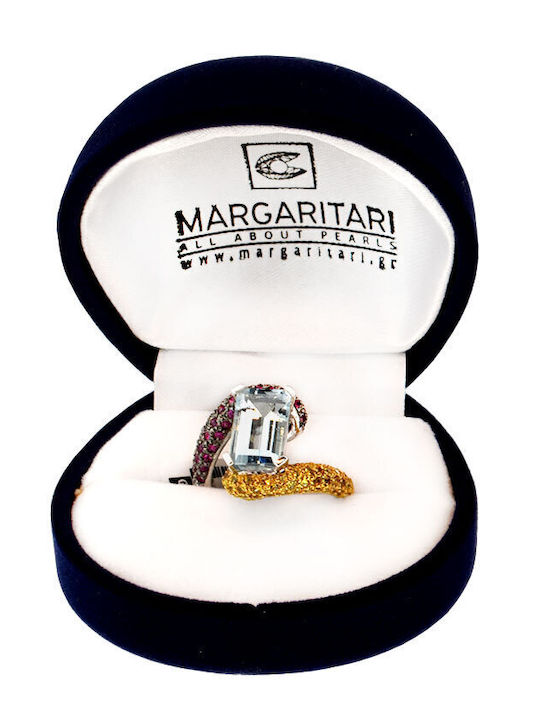 Margaritari Дамски Пръстен От Бяло Злато 18 Карата Margaritari Дамски Пръстен От Бяло Злато 18 Карата