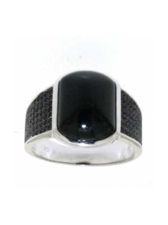 Men's Gold Plated Silver Ring with Stone