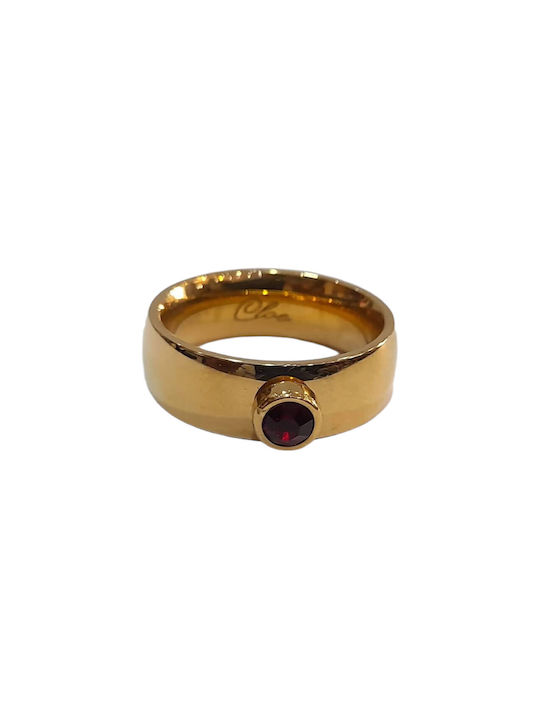 Damen Ring aus Stahl Vergoldeter