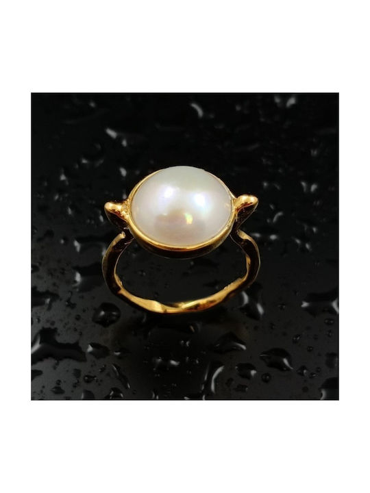 Ring with Pearls made of Silver Gold Plated