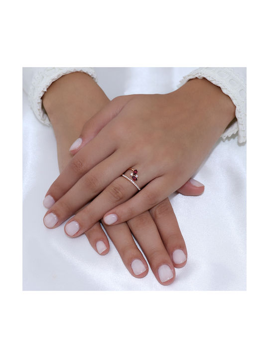 Damen Ring mit Diamant aus Roségold 18K