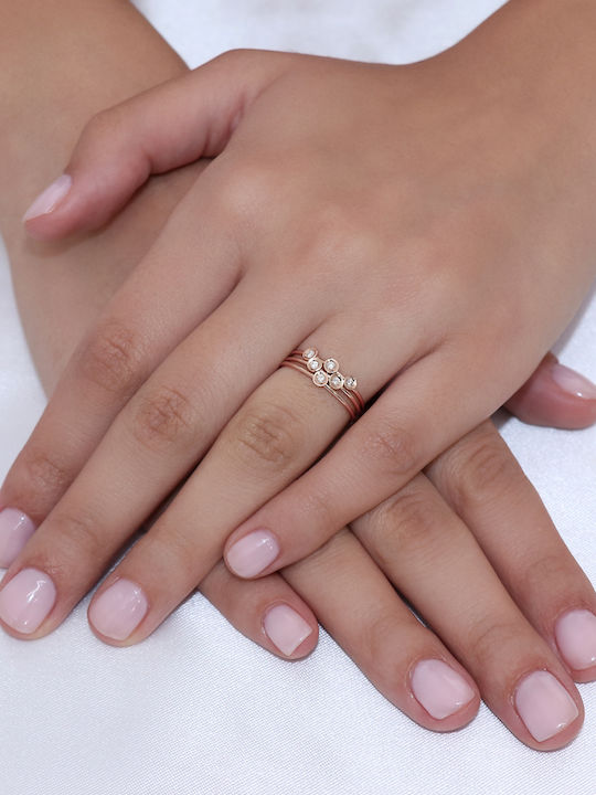 Damen Ring mit Diamant aus Roségold 14K