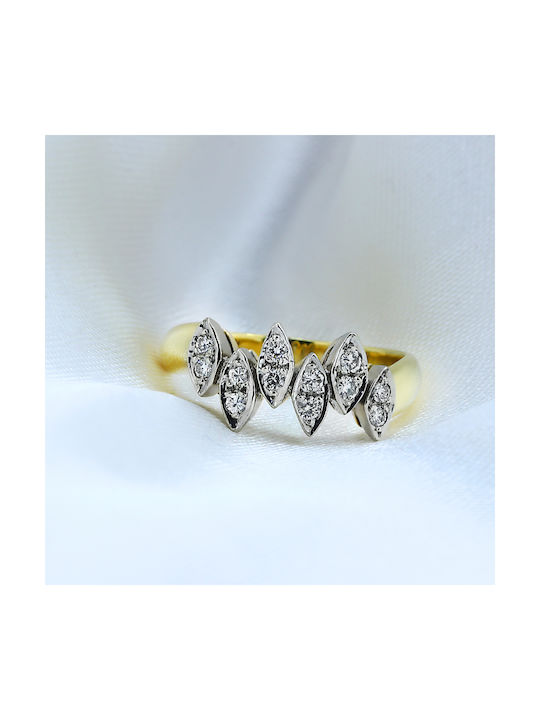 Women's White Gold Ring with Diamond 18K