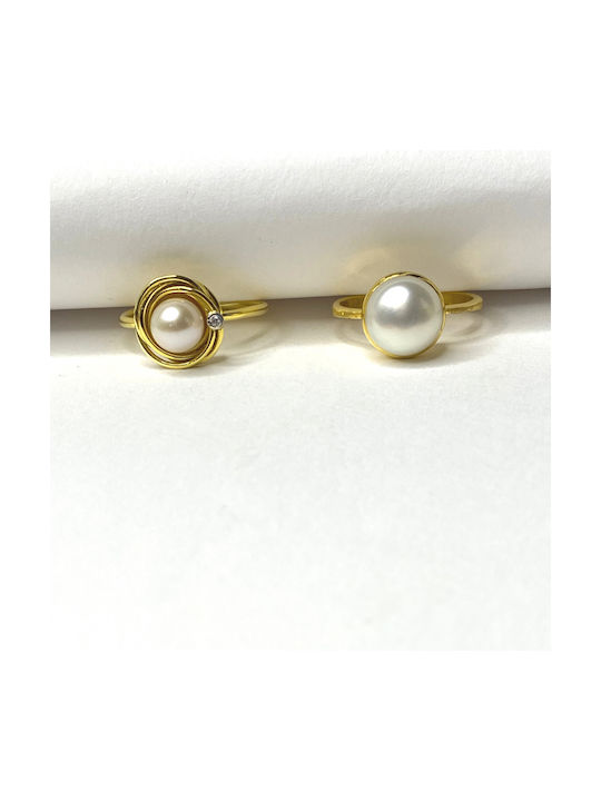 Women's Ring with Pearls from Gold 14K