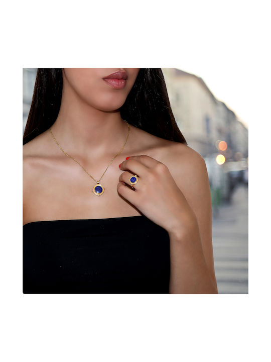 Women's Gold Ring Lapis Lazuli 18K