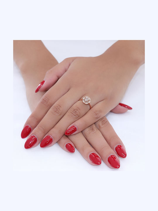 Дамски Пръстен с Диамант от Розово злато 14K