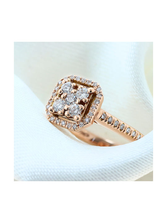 Damen Ring mit Diamant aus Roségold 18K