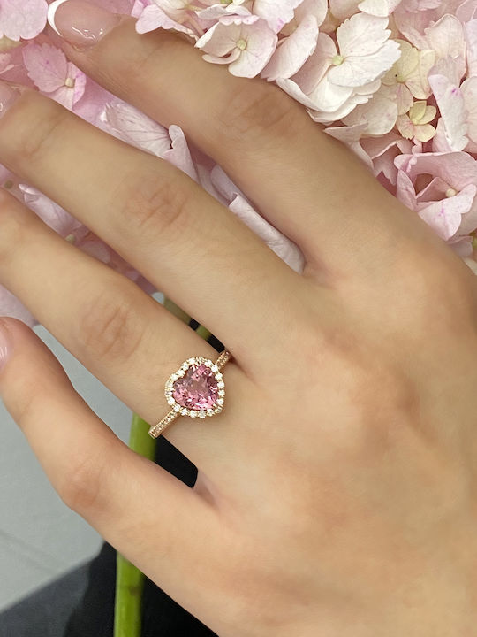 Damen Ring mit Diamant aus Roségold 18K